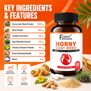 Cápsulas de Hierba de Cabra en Celo para Agrandamiento del Pene, para Hombres y Mujeres, Máxima Potencia 1590mg, 60 Cápsulas para Vitalidad Masculina - Product Image 2