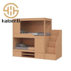 Капсульная двухъярусная кровать Kaisenli для молодежных хостелов и коммерческих отелей с деревянными шкафчиками для хранения – хит продаж - Product Image 1