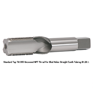 Standard <b>Tap</b> TA1355 Uncoated NPT <b>Thread</b> For Blind Holes Straight Teeth Tolerance B1.20.1 - Product Image 2
