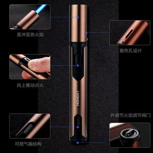 Honest Windproof Torch Lighter with Visible <b>Gas</b> for Adjustable Flame Refillable Butane for Cigars & Outdoor Use - Product Image 1