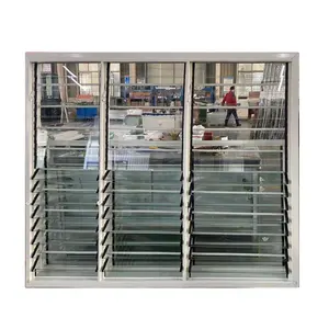 Jalousie Aluminum frame glass louver adjustable louver with security bar outside