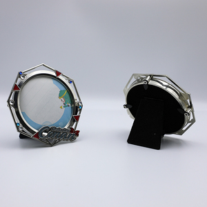 Metallic Geometry Round Photo Frame Soft Enamel Cute <b>Metal</b> Photo Frames Desk <b>Detective</b> Photo Frame with Crystal - Product Image 5