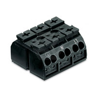 Serie 862, 862-2603-4-nastro terminale telaio-montaggio; Senza contatto di terra N-PE-L1 3 poli per 3mm vite e dado bianco