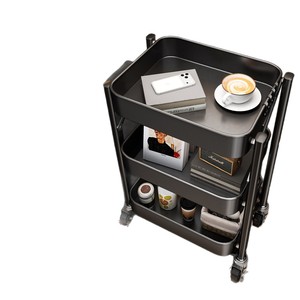 Chariot de rangement à 3 niveaux en métal grillagé avec roulettes pour cuisine, salle de bain, chambre à coucher, organisateur de rangement, design moderne - Product Image 5