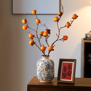 Jarrón de Porcelana Azul y <span class=keywords><strong>Blanco</strong></span> Estilo Wabi-Sabi Chino Tonfo, Hecho a Mano, de Alta Gama, para Arreglos Florales, Decoración del Hogar, Sala de Estar - Product Image 2