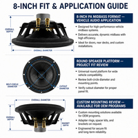 Haut-parleur de porte de voiture 8 pouces avec woofer pour audio automobile 12V 4 Ohms, approvisionnement en gros, MOQ 500 pièces