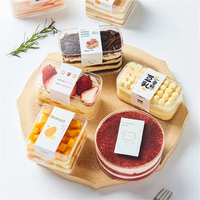 Boîte alimentaire carrée transparente en acrylique PS recyclable pour gâteaux, desserts et biscuits, avec couvercle et logo personnalisé – Vente en gros