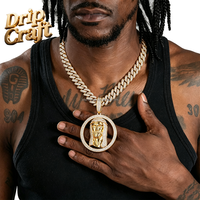 Nouveau collier pendentif classique style hip-hop avec figurine de Jésus entièrement sertie de zircons, bijou de mode semi-creux