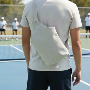 Sac de transport en chanvre pour pickleball, capacité 1 raquette 10 oz, non teint, logo personnalisé, vente en gros, sac de transport pour raquette de tennis et padel - Product Image 3
