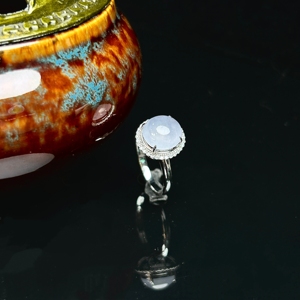 Anillo de Jadeíta Birmana Natural de Grado A, Forma de Cabujón, Anillo de Jade de Alta Calidad para <span class=keywords><strong>Mujer</strong></span>, Joyería de Jadeíta Birmana con Certificado - Product Image 2