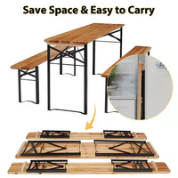 Ensemble de table et chaises pliantes pour l'extérieur, idéal pour les fêtes dans le jardin, la cour, les dîners en plein air, table et banc pliables, mobilier d'extérieur