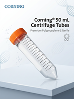 Tubes à centrifuger Corning 430291 PP 50 mL à fond conique avec bouchon d'étanchéité, emballage en vrac, stériles, 25 par paquet, 500 par carton