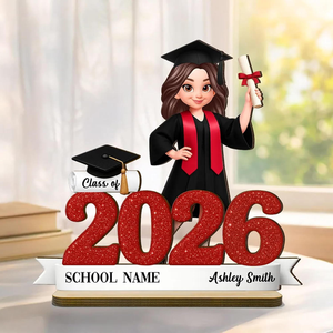 Plaque en bois personnalisée à deux couches 2D pour la promotion 2026 – Cadeau de remise de diplôme avec nom imprimé – Décoration de bureau et souvenir - Product Image 3