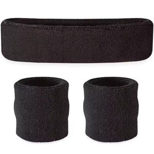 Etiqueta privada personalizada algodón Terry Cloth deporte ejercicio tenis muñeca pulsera bordado banda para el sudor elástico entrenamiento banda para el sudor - Product Image 3