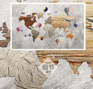 Style industriel Carte du monde Décoration murale murale Restaurant Café Décoration intérieure <span class=keywords><strong>Papier</strong></span> <span class=keywords><strong>peint</strong></span> Autocollant - Product Image 4