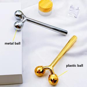 Rouleau de massage facial en métal en forme de Y, à billes rafraîchissantes, pour lifting et anti-âge – Nouveauté très prisée - Product Image 6