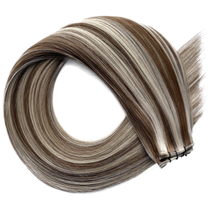 Extensiones de Cabello Humano Remy <span class=keywords><strong>Balayage</strong></span> Negro Mixto Rubio Decolorado Genius de Doble Trama de 18 Pulgadas y 20g <span class=keywords><strong>para</strong></span> Mujer, Colección 2026 - Product Image 2