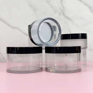 Tarros de plástico PET transparentes de pared gruesa para crema, miel, exfoliante y mantequilla corporal, de 1oz, 2oz, 6oz, 8oz, 16oz, 150ml, 200ml - Product Image 1