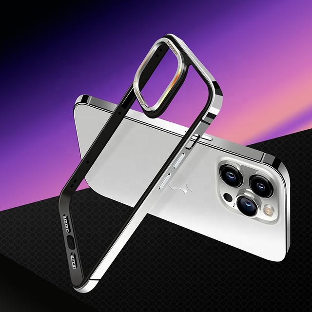 New Aluminum Bumper for iPhone 15 Pro Metal Frame Shockproof Phone Case for iPhone 14 15 Pro Max With Metal Camera Protection 16