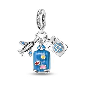 Pendentif Breloque Appareil Photo Avion en Forme de Cœur pour Enfants, Plaqué Or et Argent, Bijoux DIY, Style <span class=keywords><strong>Voyage</strong></span>, Meilleures Ventes - Product Image 4