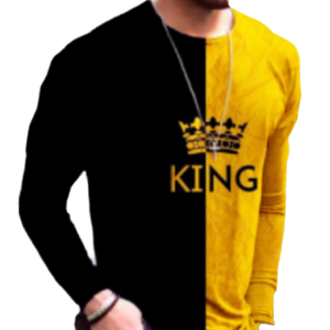 Chemise à manches longues en twill de luxe pour homme, style vintage rétro, t-shirt à col rond entièrement imprimé avec motif, coupe ample, style décontracté - Product Image 4