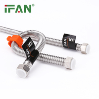 Tuyau d'alimentation flexible en acier inoxydable tressé IFAN, connecteur de plomberie pour robinet de lavabo et chauffe-eau