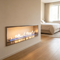 Insert de cheminée automatique au bioéthanol de 32 pouces pour salon, sans fumée, télécommande, acier inoxydable, certifié CE, protection contre la surchauffe