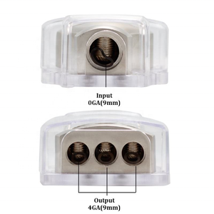 <span class=keywords><strong>3</strong></span>-Wege-Kupfer-Crimpklemmen-Stromverteilungsblock für Car-Audio-Stereo verstärker 0/2/4 AWG-Messgerät kompatibilität - Product Image 3