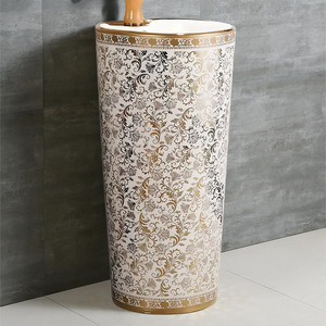 Lavabo en céramique, adapté aux balcons et aux petits appartements. Lavabo sur pied avec plusieurs options de couleurs. - Product Image 1