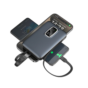 Batterie externe portable à charge rapide PD 22,5 W, haute qualité, 10000 mAh, avec câble intégré, affichage numérique - Product Image 1