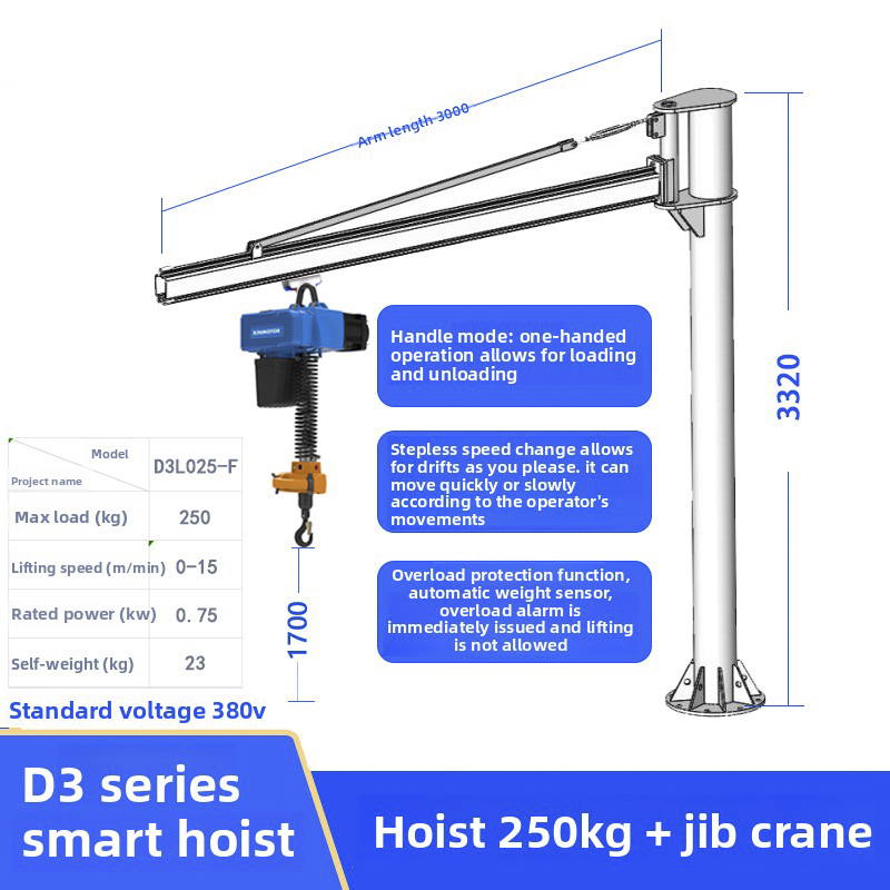 Straight arm, D3 servo hand - held pick - type hoist Load 250KG