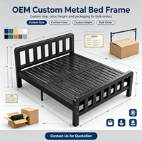 Cadre de lit métallique plat réglable en hauteur, robuste, en fer, taille King Size, pour dortoirs d'étudiants et hôtels – Approvisionnement direct usine