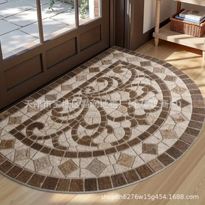 Alfombra de entrada estilo americano, de fibra de poliéster, lavable, cuadrada, para uso en interiores, con superficie cristalina. - Product Image 1