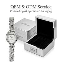 Jam Tangan Wanita Dial Oval Vintage Quartz Mewah Warna Perak Tali Rantai Bunga Berkilau Berhiaskan Rhinestone untuk Wanita.