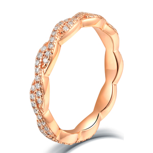 925 bague en argent sterling femelle torsion l'amour éternel bague en diamant à la main ornements - Product Image 2