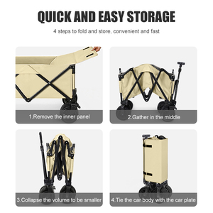 Carro <span class=keywords><strong>da</strong></span> campeggio facile <span class=keywords><strong>da</strong></span> portare con ruote a ruota larga a mano con ruote girevoli a 360 gradi - Product Image 5