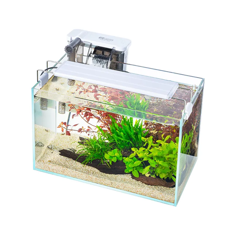 Akuarium Grosir Harga Murah Kualitas Tinggi 5 Set Tangki Super PUTIH Hot Curved Aquarium Sudut Kanan Kotak Rumput Air Aqua Kaca