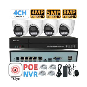 ชุดกล้องวงจรปิด TSEye 4CH 4K POE NVR ความละเอียด 4MP 5MP 8MP แบบโดม กล้องรักษาความปลอดภัย มองเห็นภาพสีในเวลากลางคืน พร้อมระบบตรวจจับความเคลื่อนไหว - Product Image 1