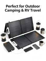 Chargeur Solaire Personnalisé Monophasé Pliable MPPT Type C Étanche avec Logo Personnalisé Portable d'Urgence pour l'Extérieur Vente en Gros