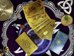 <span class=keywords><strong>2025</strong></span> Mới Tùy Chỉnh Lá Vàng <span class=keywords><strong>PVC</strong></span> Ba Chiều 78 Cổ Điển Tarot Boong Thiết Lập Không Thấm Nước Bói Toán Chơi Thẻ Với Hộp Quà Tặng - Product Image 6