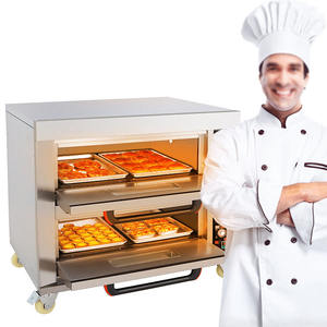 Horno de Convección a Gas Comercial de 2 Niveles y 4 Bandejas para Panadería con Función de Vapor y Control de Termostato para Pan, Pasteles y <span class=keywords><strong>Pizza</strong></span> - Product Image 3