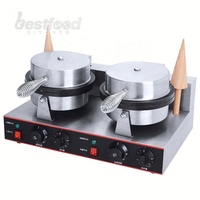 Nouvelle Machine à Snacks Commerciale : Gaufrier Électrique Rotatif à 2 Plaques pour Cornets de Glace