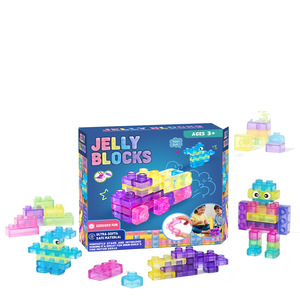 Bloques de Construcción Grandes de Silicona Suave Transparente, Antiestrés, con Forma de Gelatina, Encajables, Educativos, Juguetes de Ensamblaje - Product Image 2