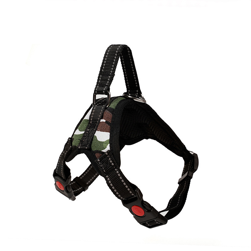 Large dog harness with white camouflage pattern