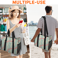 Sac d'organisation réutilisable vintage Fashion National Beach, design personnalisé, imprimé hawaïen Puakenikeni Lei, bandoulière réglable