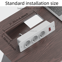 Multiprise encastrable de bureau 3 prises CA avec interrupteur et protection contre les surcharges, prise de bureau encastrée pour mobilier de bureau