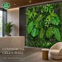 Panneau mural de plantes artificielles vertes personnalisé 100*100cm pour décoration intérieure et extérieure, faux mur végétal en feuilles et herbe artificielles