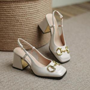 Zapatos de Tacón Alto para Mujer, Diseño Nuevo, Punta Cuadrada, Formales, para Oficina, Trabajo, Desplazamientos, Tacón Grueso, Empaquetado en Caja - Product Image 4