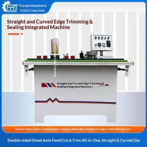 Woodworking Bonding Machine Automatic Sealing and <b>Trimming</b> All-in-One Machine Miniature Automatic Feeding Curved Linear - Product Image 1