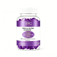Gummies bronzantes OEM Tan Glow, effet longue durée, éclaircissement de la peau, produits de beauté avec vitamine D et lutéine, marque privée